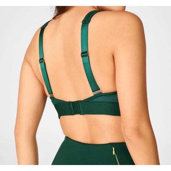 Fabletics Zoe High Impact Sports Bra IV in Rainforest- Size Large - Picture 7 of 8